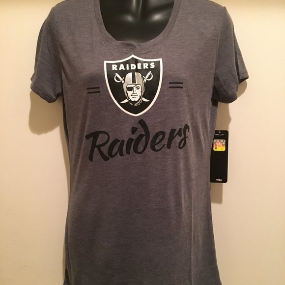 Las Vegas RAIDERS Ladies Principle T-shirt -Gray color screen print Short Sleeve - Picture 5 of 6